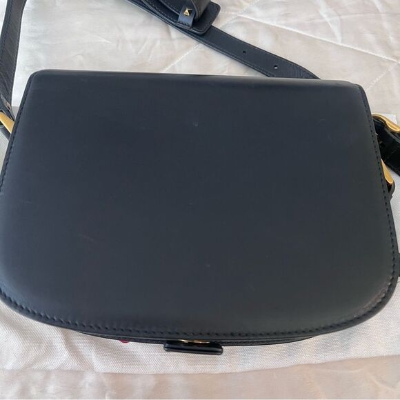 Valentino Garavani Black Leather Saddle Bag - Picture 10 of 16